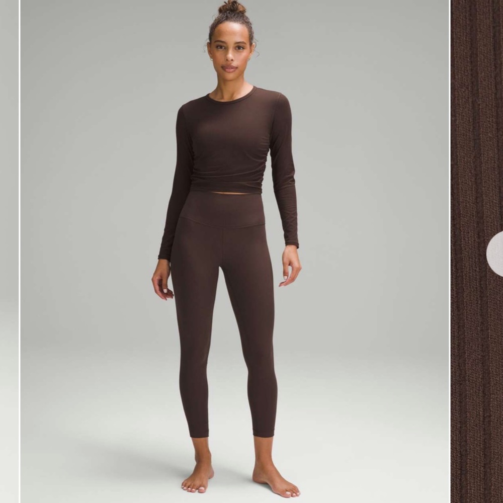 Lululemon Align Super High-Rise Ribbed Tight 28” - Espresso - Size 12